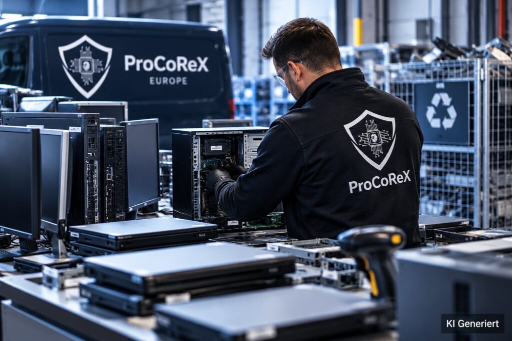 PCs und Workstations: sicherer Datenträgerausbau und IT-Recycling bei ProCoReX – KI-Generiert